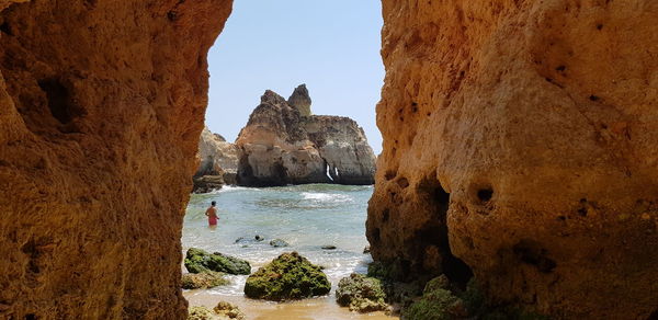 Rock formations in sea