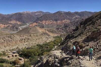 Scenic view of mountains against clear sky