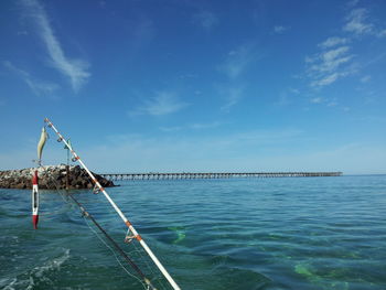 View of sea against blue sky