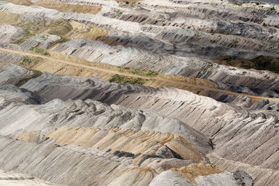 High angle view of rock formations