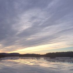 Scenic view of landscape against sky during sunset