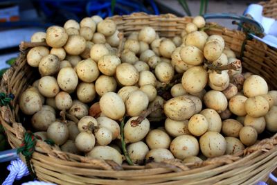 Close-up of onions for sale in market