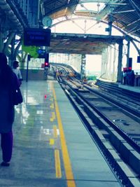 Train at railroad station platform