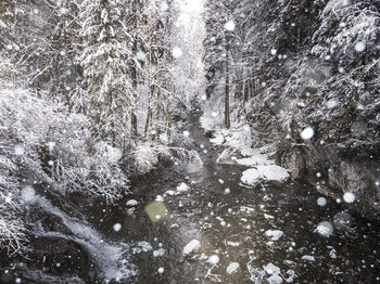 Full frame shot of snow covered land