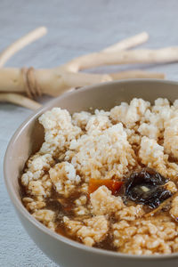 Close-up of meal served in bowl