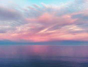 Scenic view of sea against cloudy sky