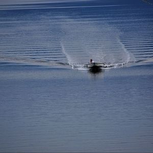 Boat sailing in sea