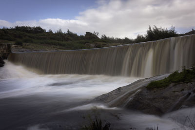 Scenic view of waterfall