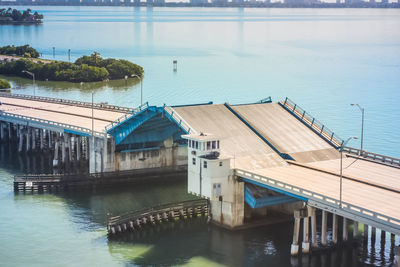 High angle view of river against sky