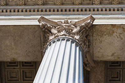 Low angle view of column in building