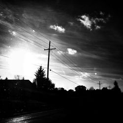 Electricity pylon at sunset