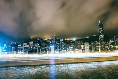 Illuminated city at night