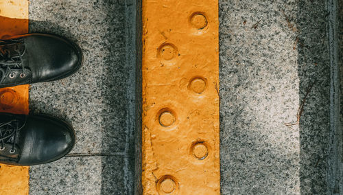 Full frame shot of orange wall