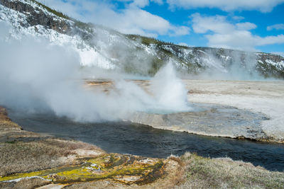 Scenic view of waterfall