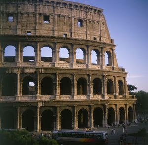 Detail of the colosseum in rome, italy