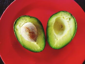 Directly above shot of avocado in plate