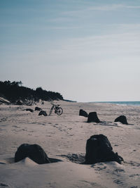 Scenic view of beach against sky