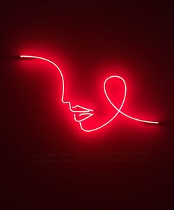 Red light painting at night