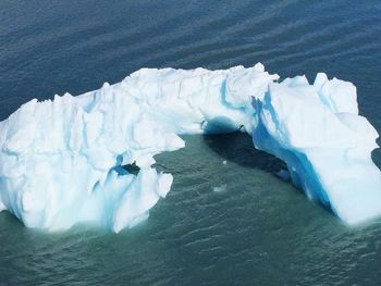 Panoramic view of frozen sea