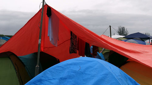 Clothes line in the tent