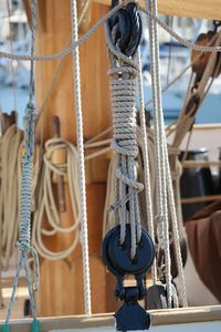 Rope tied on boat