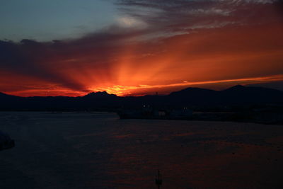 Scenic view of dramatic sky during sunset