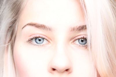 Close-up portrait of woman eyes