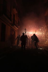 Correfoc parties, typical with firecrackers and lights in the towns