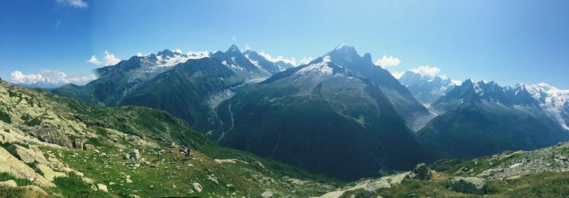 Panoramic view of mountains against sky