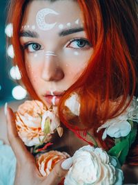 Close-up portrait of a beautiful young woman