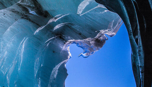 Low angle view of frozen sea