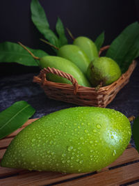 Close-up of fruits in basket