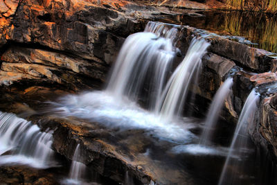 Scenic view of waterfall