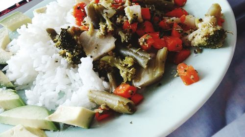 High angle view of salad in plate