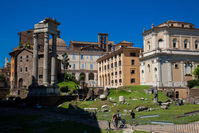 Ruins of the temple of apollo sosianus and the santa rita da cascia in campitelli church