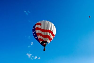 Low angle view of hot air balloons