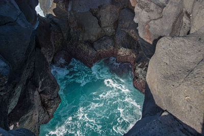 Rock formation in sea