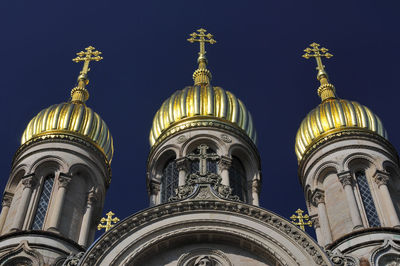 Low angle view of st elizabeths church against sky