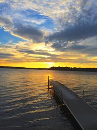 Scenic view of sea at sunset