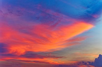 Low angle view of orange sky