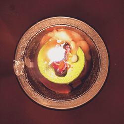 High angle view of breakfast served in plate