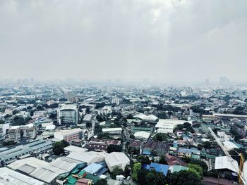 High angle view of buildings in city