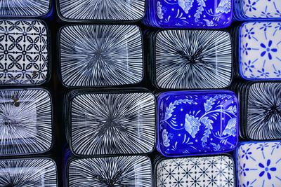 Full frame shot of patterned wall in market