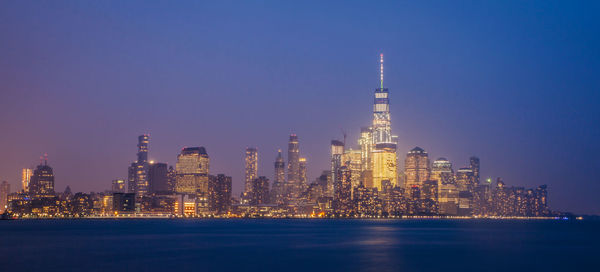Illuminated city at night