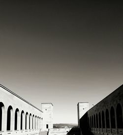 Low angle view of building against clear sky