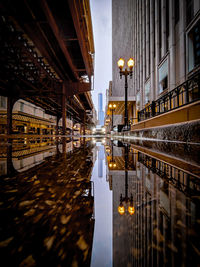 Reflections at wabash after the rain, chicago