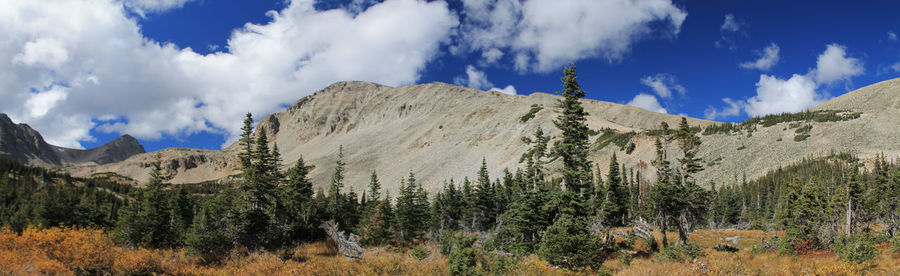 Panoramic view of mountains against sky