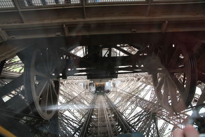 Low angle view of train at railroad station