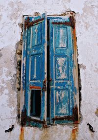 Closed door of old building