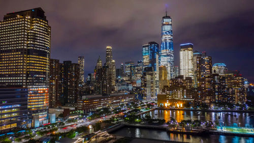 Amazing panorama view of new york city skyline and skyscraper 